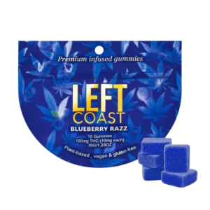 Left Coast Gummies Blueberry Razz 100mg