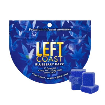 Left Coast Gummies Blueberry Razz 100mg
