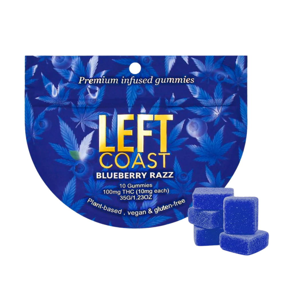 Left Coast Gummies Blueberry Razz 100mg Left Coast Gummies Blueberry Razz 100mg