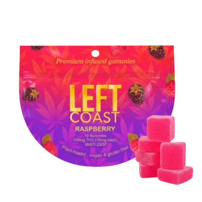 Left Coast Gummies Raspberry 100mg