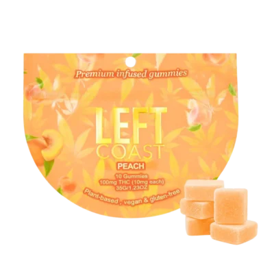 Left Coast Gummies Peach 100mg